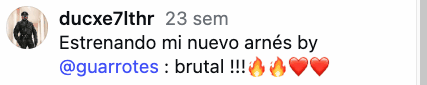 Comentario de @ducxe7lthr en Instagram