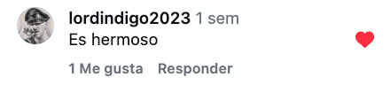 Comentario de @lordindigo2023 en Instagram